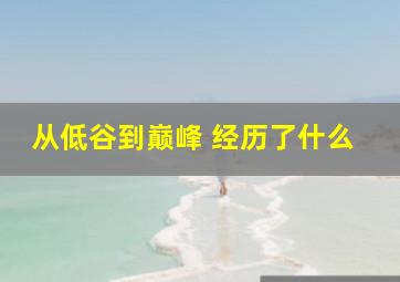 从低谷到巅峰 经历了什么